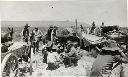 Navaho people camped at Polacca Wash, to witness the Hopi-Navaho July 4th celebration