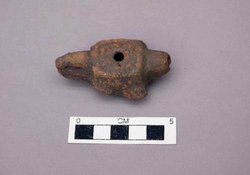 Terra cotta whistle, one hole, turtle shape