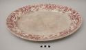 Ironstone platter with red transfer print designs, Stoke-on-Trent
