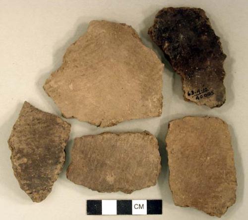 Ceramic, earthenware body sherds, cord-impressed, grit-tempered