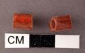 Cylindrical stone beads - pipestone (?) - .8 x .6 cm.