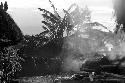 Funeral pyre in right foreground; women background