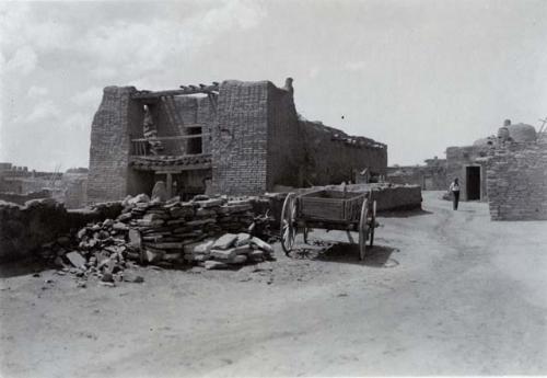 Church at Zuni, a wagon out front
