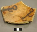 Zoomorphic potsherd--San Bernardino black-on-yellow