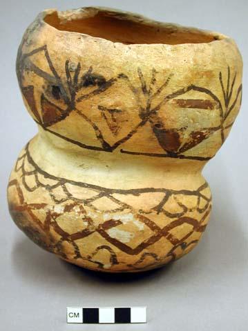 Eccentric vessel, polacca polychrome style c. 17.2 x 15.4 cm.