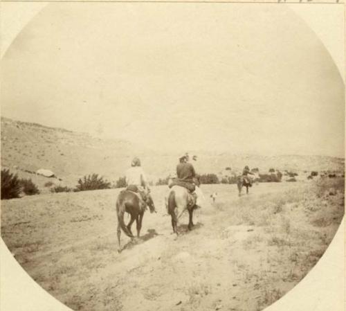 Two Hopi men on horseback