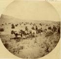 Procession of Hopi people riding donkeys