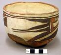 Bowl, polacca polychrome style c. int: slipped, no design; ext: linear design. 9