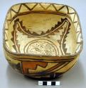 Bowl, polacca polychrome style c. int: curvilinear design; ext: linear design. 1