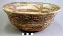 Bowl, polacca polychrome style c. int: linear design; ext: Zuni rain bird design