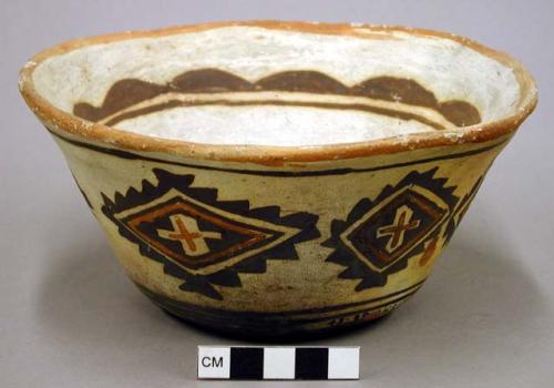 Bowl, polacca polychrome style c. int: curvilinear design; ext: linear design. 8