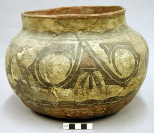 Jar, polacca polychrome style b. animal design.