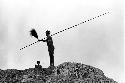 A man standing on the rocks of the Warabara