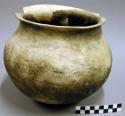 Ceramic jar, plain, flared rim, reconstructed