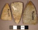 Chipped stone, projectile points, triangular