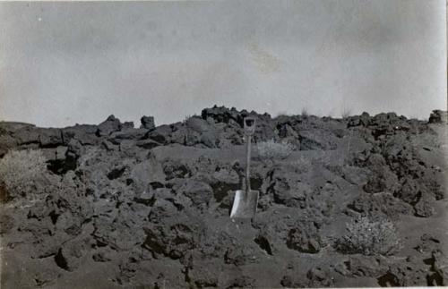 Structure in lava beds along west bank of Little Colorado River