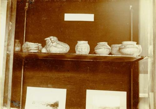 Pottery on display, Hemenway exhibit, Columbian Historical Exposition, Madrid 1892