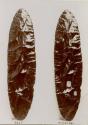 Leaf shaped obsidian blade, 20.5 inches long, 5.5 inches wide