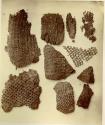Ten fabric fragments, woven of various sizes, from graves in Southern California