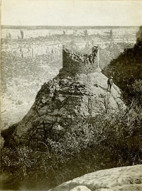 Prehistoric Round tower in Navajo canon