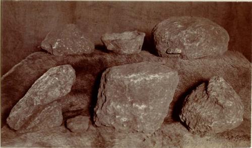 Stones from soapstone quarry