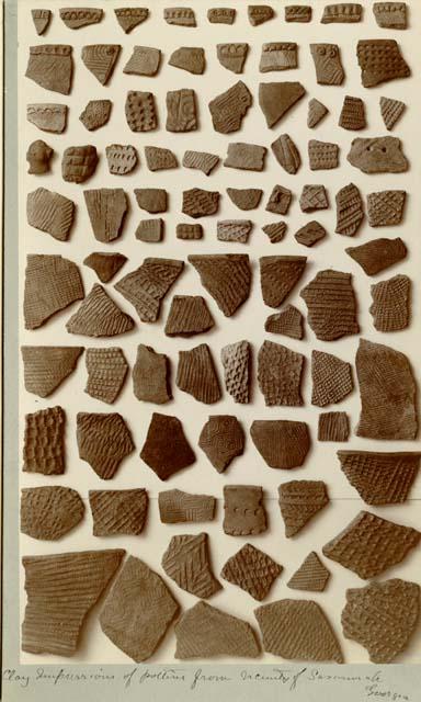Clay impressions of pottery from vicinity of Savannah