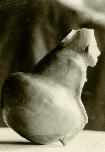 Effigy vessel, found in 1908 in mound on Savannah river