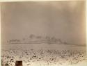 Cahokia mound during a snowstorm