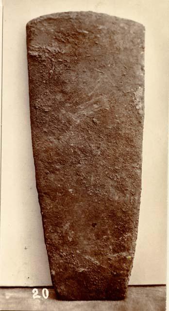 copper axe in Museum of Davenport, Academy of Sciences