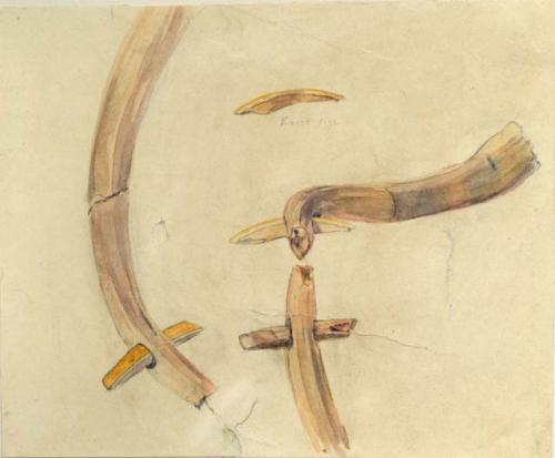 Drawing by E. S. Everett of Object found in Shell Heap.