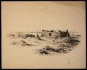 Drawing of a Kirghise (Khirgis?) cemetery near Semipalatinsk