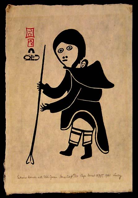 "Eskimo Woman with Fish Spear"
