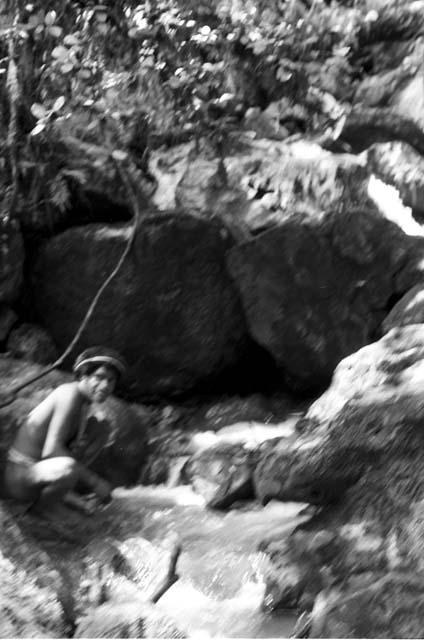 Man by river coming down from the salt wells