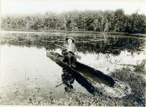 Old dugout found in bog Tyringham, Massachusetts about 1847.