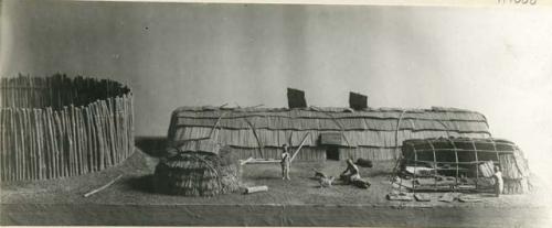 Model of Massachusetts Indian Village in Park Museum.