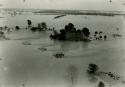 Mound surrounded by floodwaters