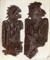 Two effigy figures. Resembling bird or raven