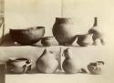 Nine pottery vessels