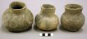 Ceramic jars, complete, short necks, plain