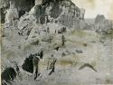 Indian men excavating at Pueblo Bonito