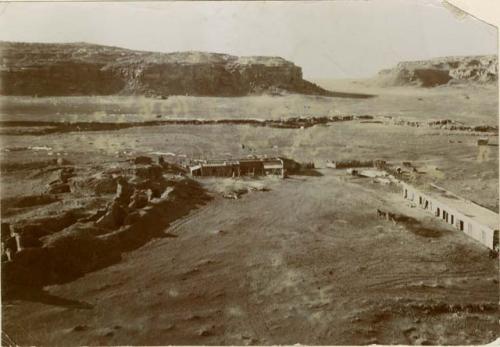 View of Ruins of Pueblo Bonito and Mr. Wetherill's Homestead