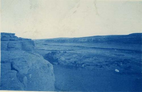 Panoramic aerial view of Pueblo Bonito