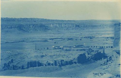 Aerial view of Pueblo Bonito