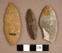 Chipped stone, projectile points, leaf-shaped and fragments