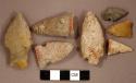 Chipped stone, projectile points, side-notched, corner-notched, stemmed, and triangular