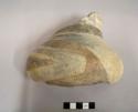 Rim, neck, and body sherd from jar with moderate neck, ellipsoidal body, black on white and red geometric design on exterior. tonto polychrome