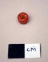 Bead, discoidal, red glass