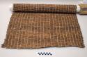 Mat of dead willow bark, natural color, woven with elaeagnus bark twine.