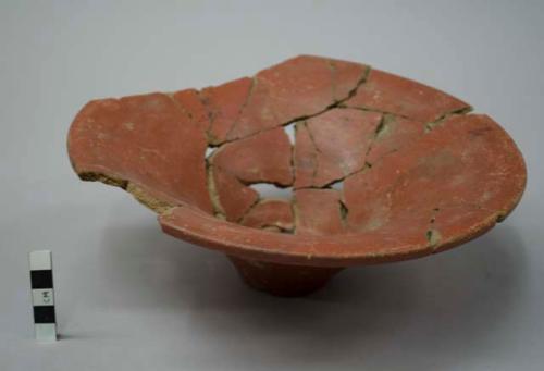 Restored bowl with flaring rim - red polished ware (Class D)