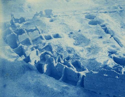 Pueblo Bonito from top of mesa looking Southwest, 1200 rooms